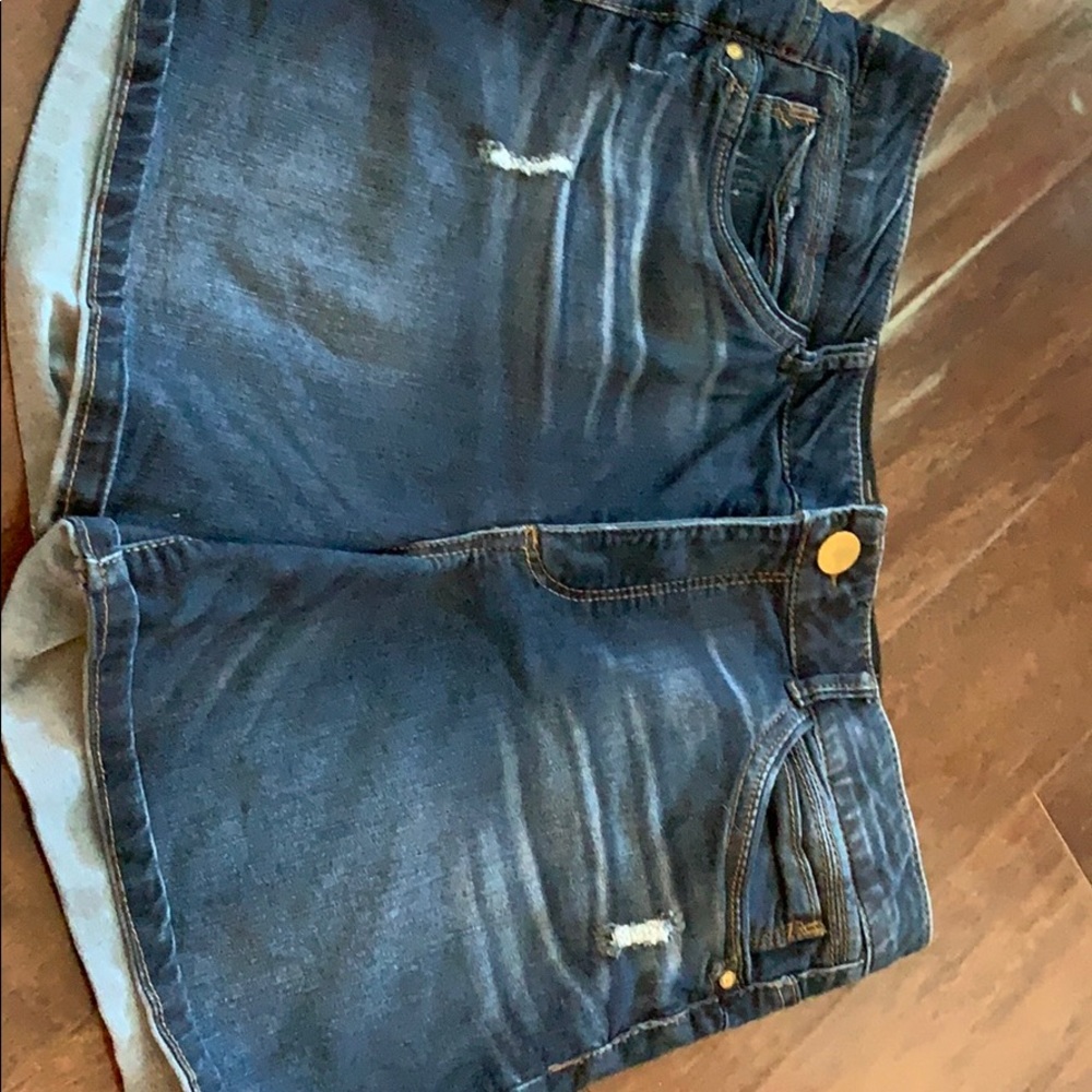 Dark wash jean shorts